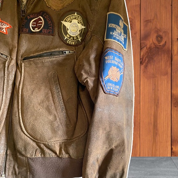 Vintage Phase 2 Men’s Bomber Jacket “100% Genuine Leather and Mapped Lining” - Picture 3 of 12